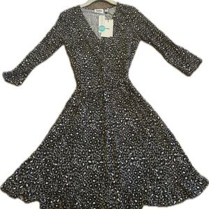 LEOTA Faux Wrap Knit Dress Sz S